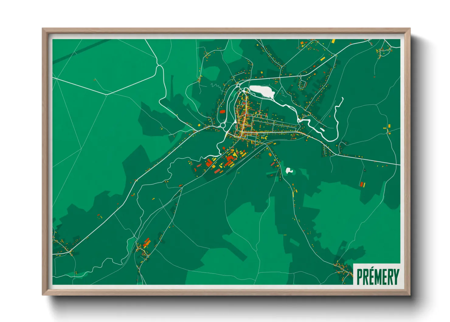 Une affiche de carte sur Prémery
