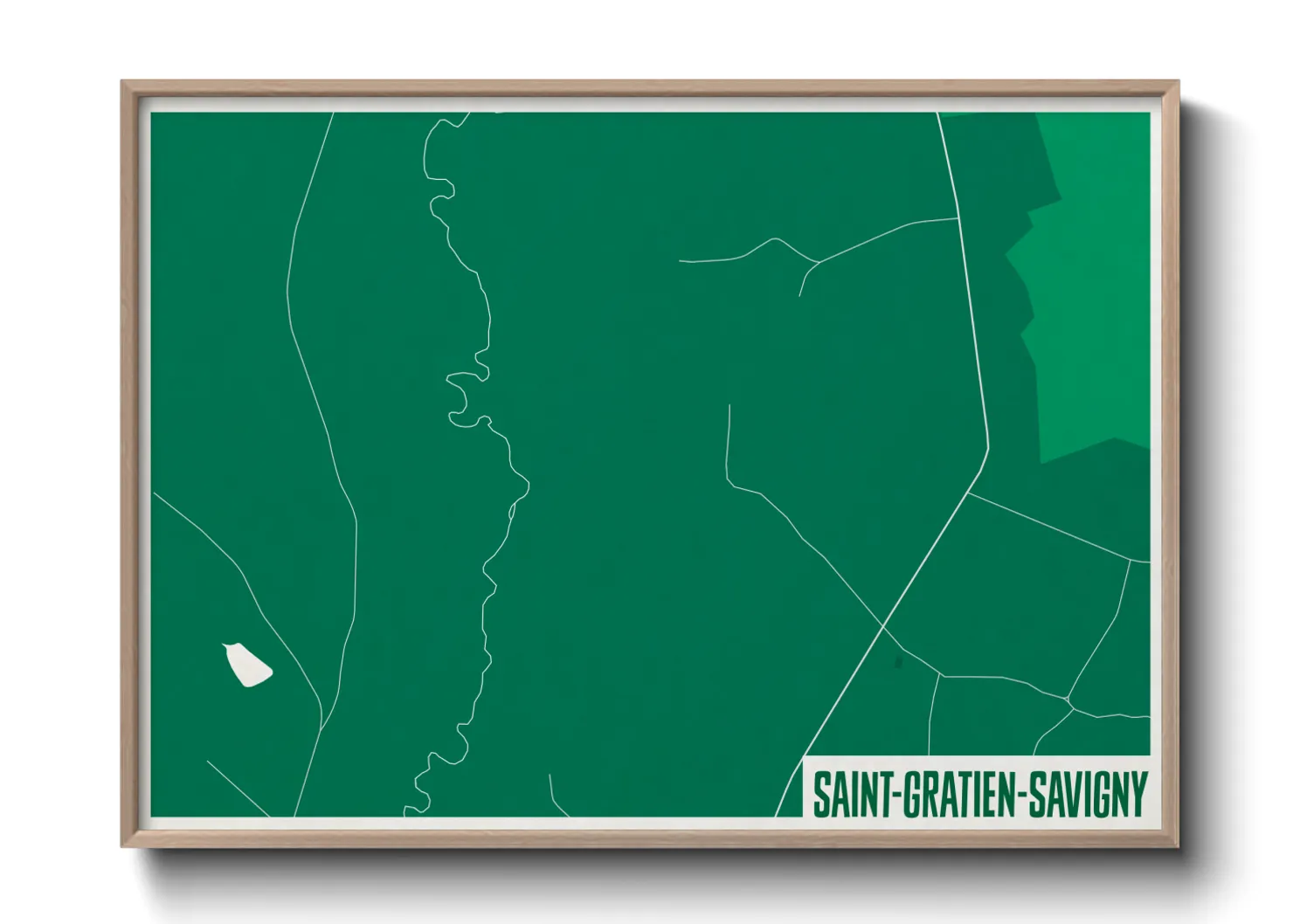 Une affiche de carte sur Saint-Gratien-Savigny