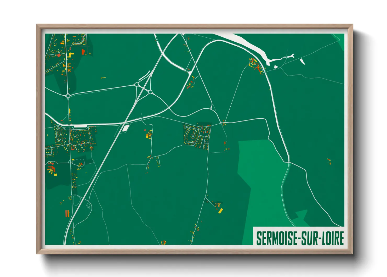 Une affiche de carte sur Sermoise-sur-Loire