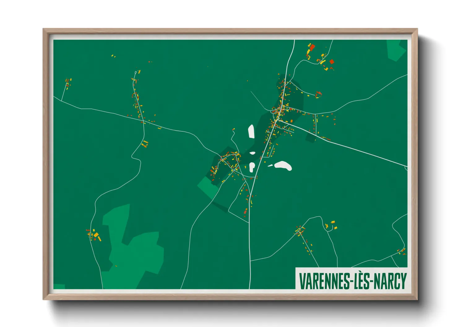 Une affiche de carte sur Varennes-lès-Narcy
