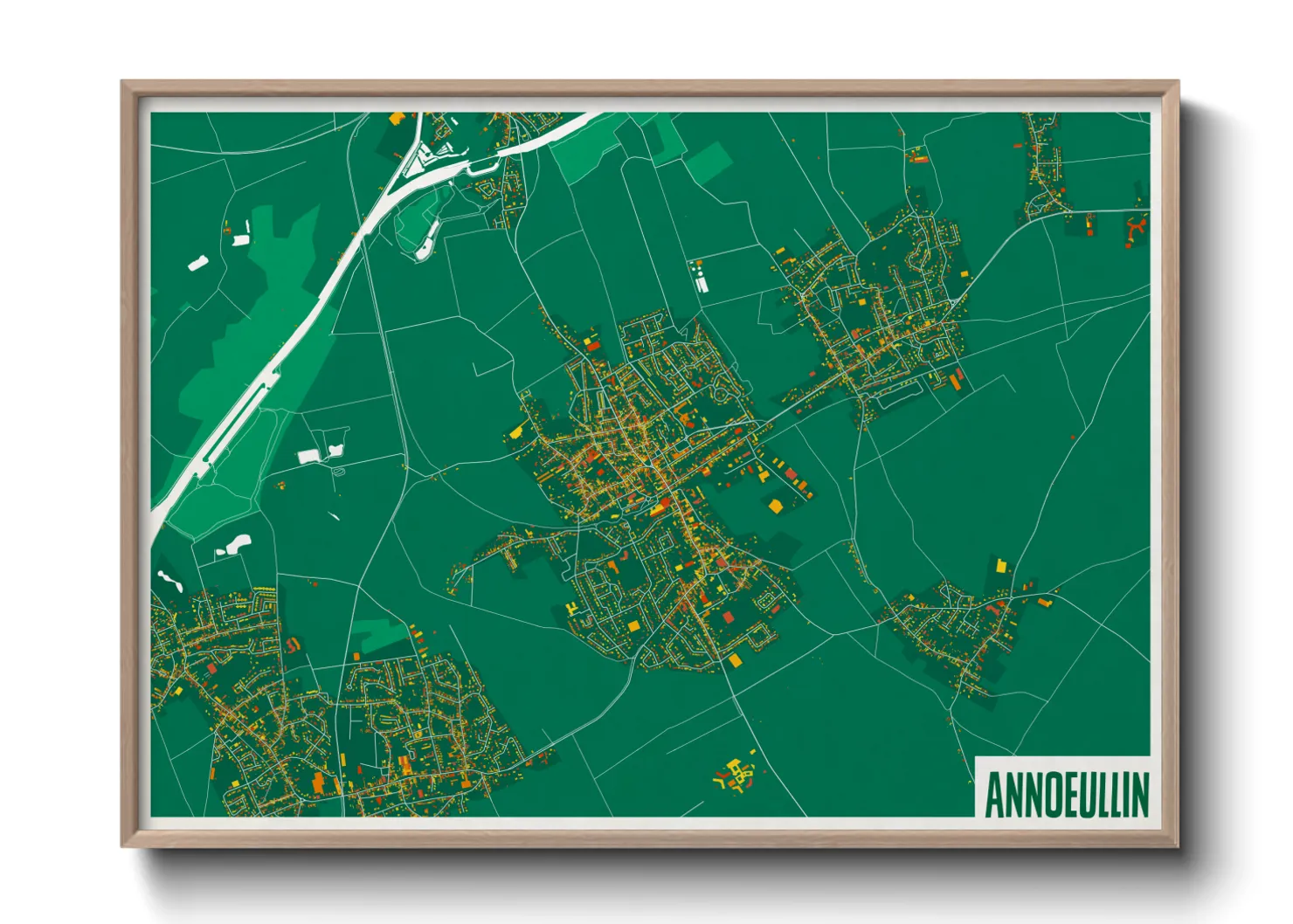 Une affiche de carte sur Annoeullin