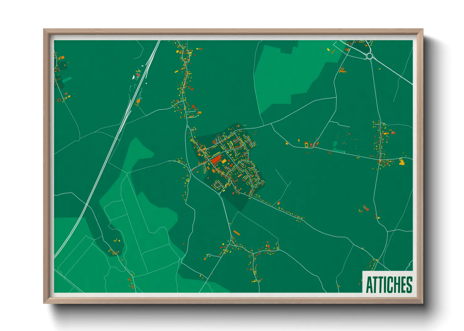 Une affiche de carte sur Attiches