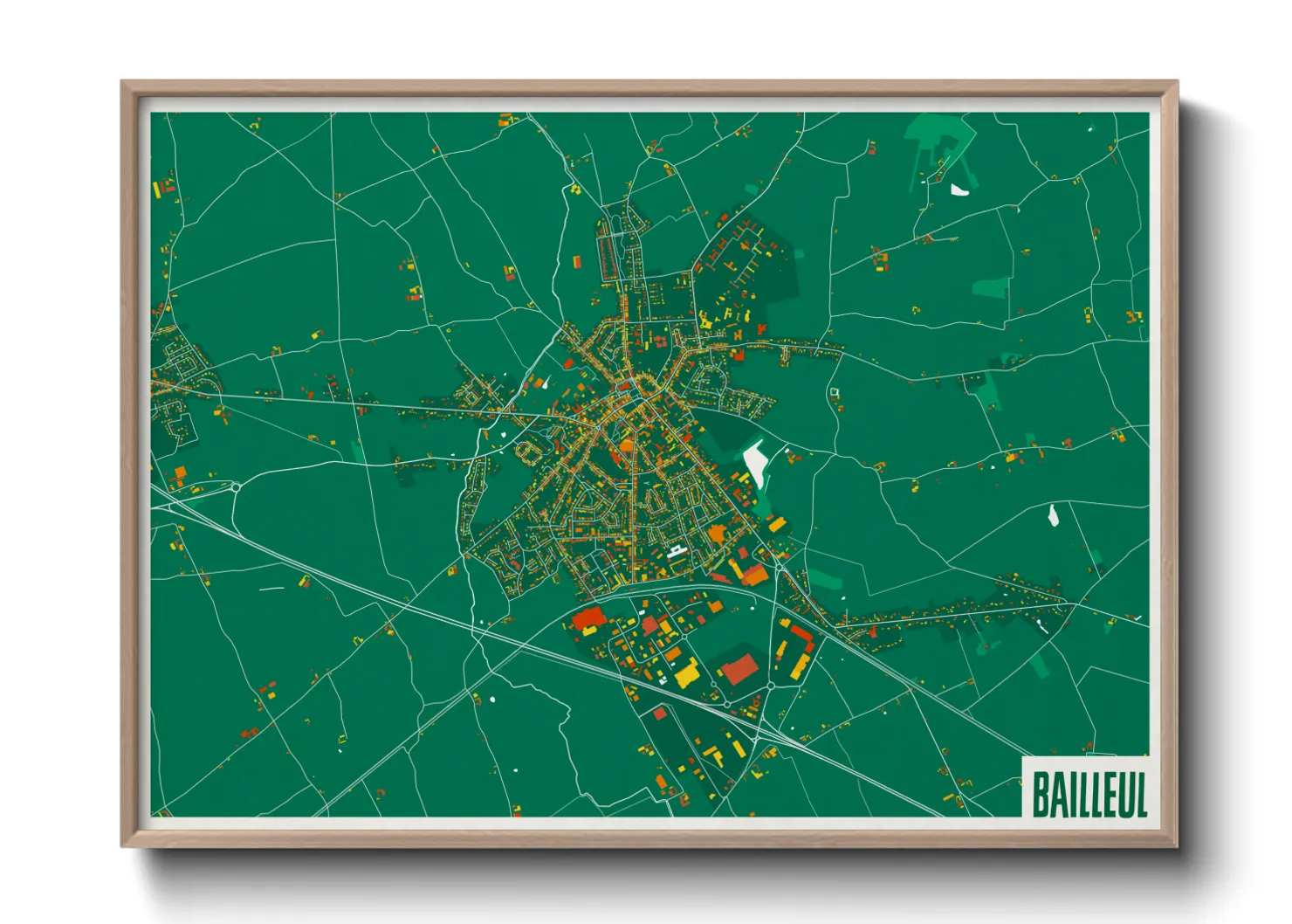 Une affiche de carte sur Bailleul