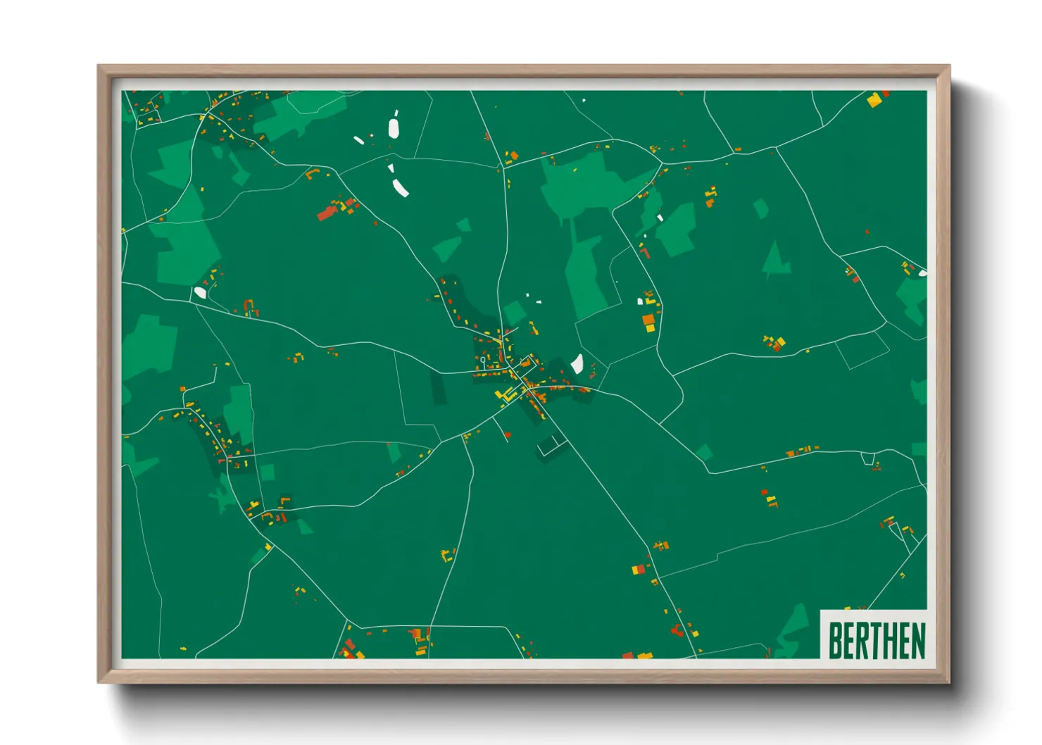 Une affiche de carte sur Berthen
