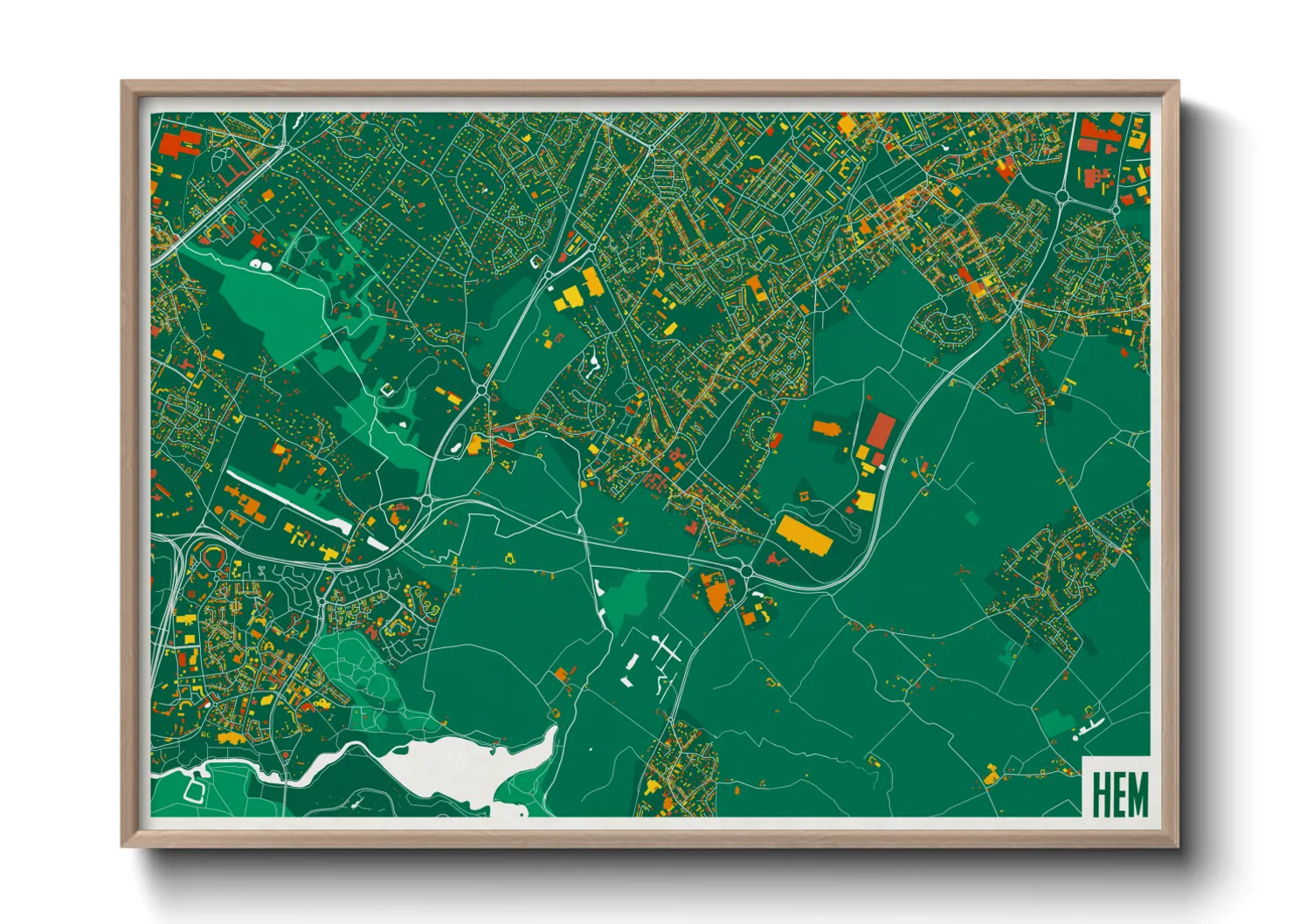 Une affiche de carte sur Hem