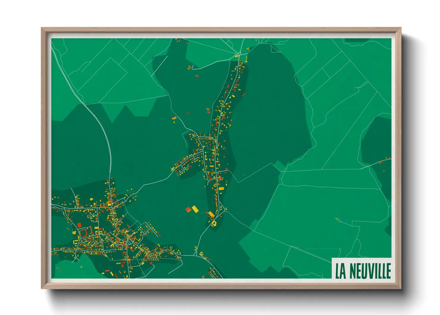 Une affiche de carte sur La Neuville