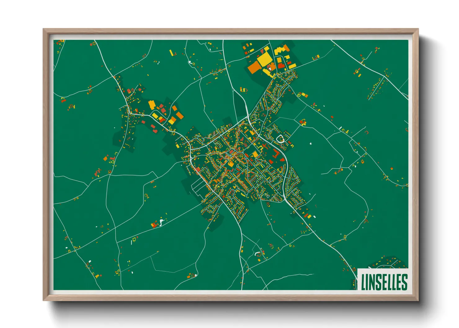 Une affiche de carte sur Linselles
