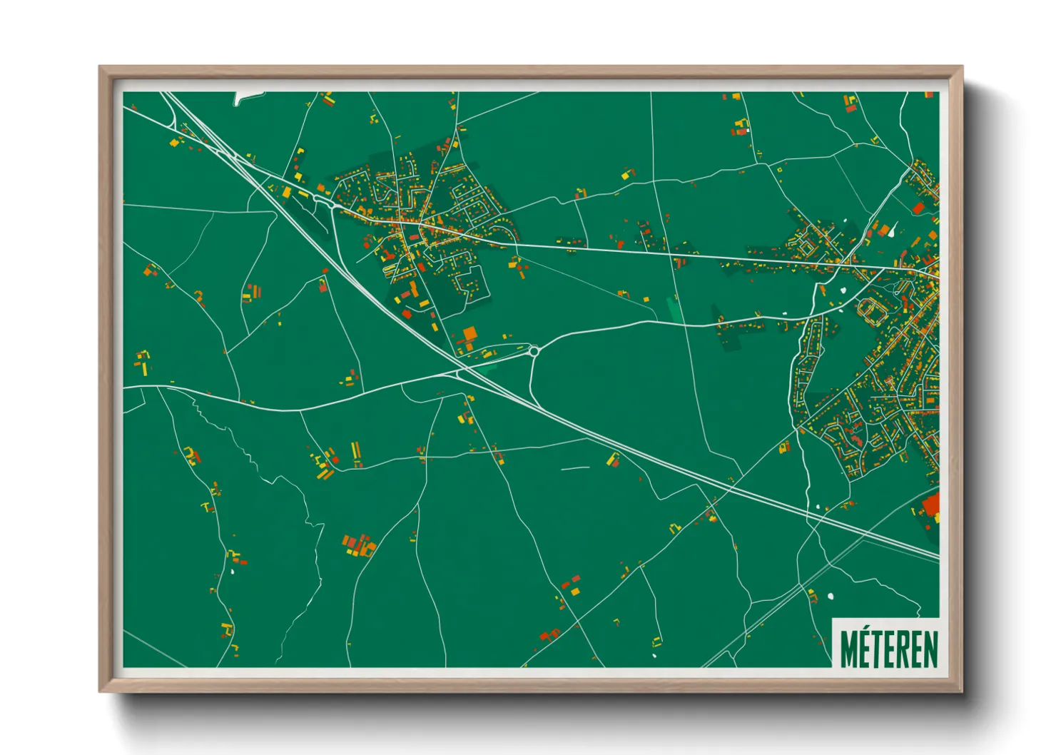 Une affiche de carte sur Méteren