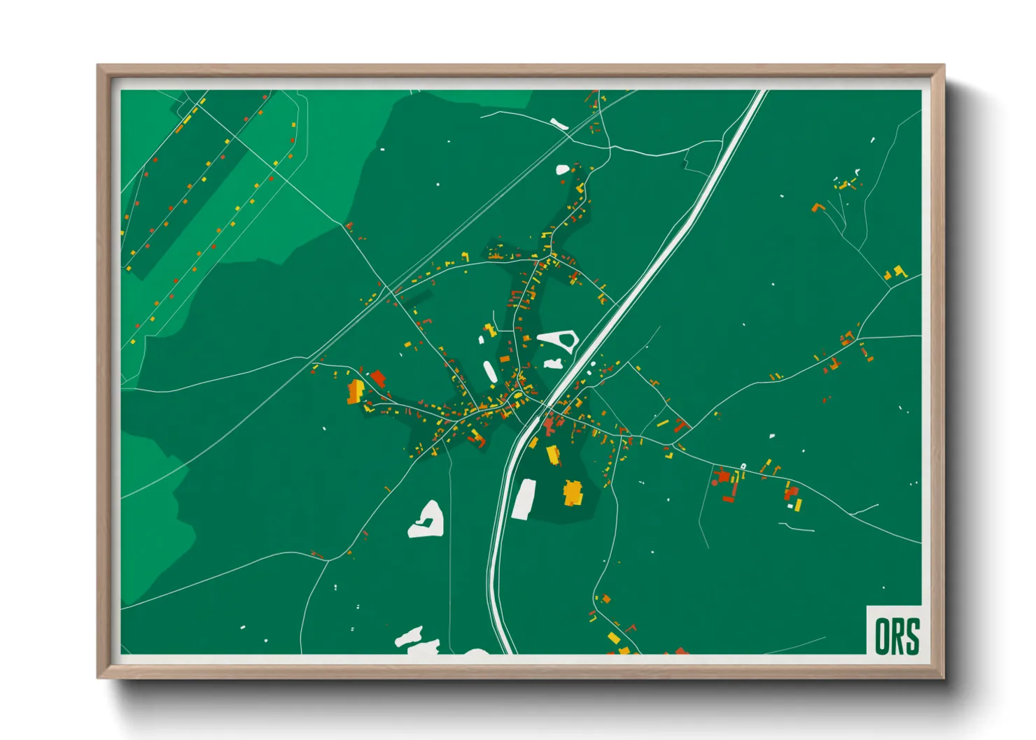 Une affiche de carte sur Ors