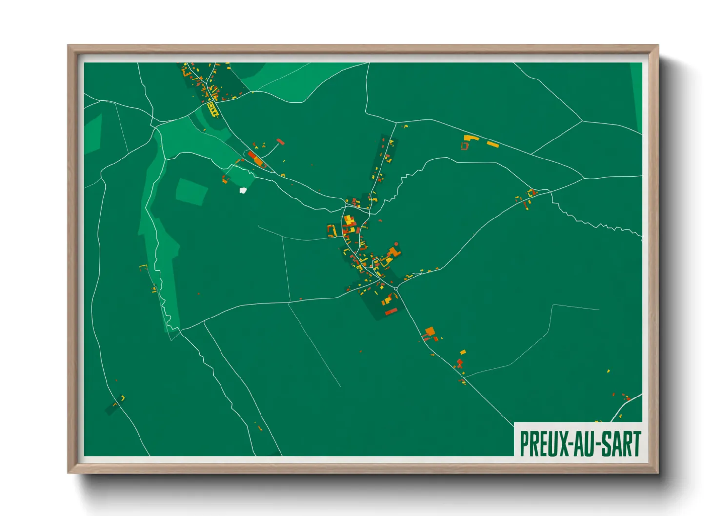 Une affiche de carte sur Preux-au-Sart