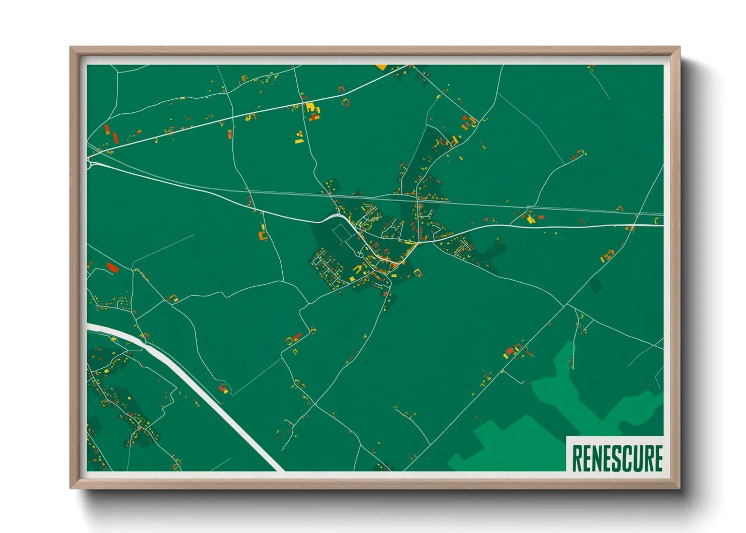 Une affiche de carte sur Renescure
