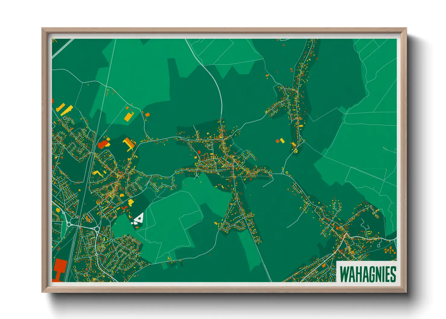 Une affiche de carte sur Wahagnies