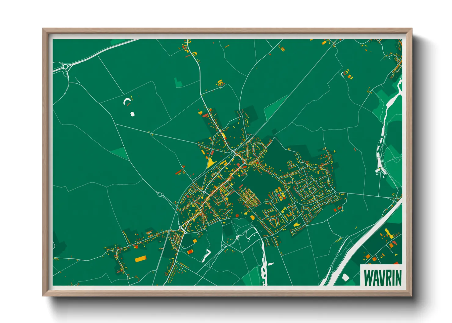 Une affiche de carte sur Wavrin