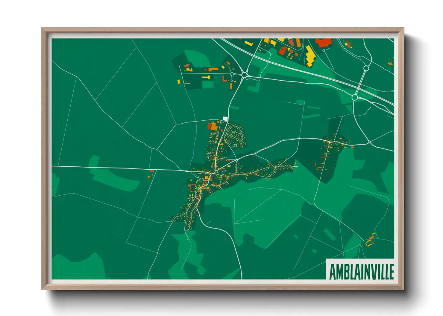 Une affiche de carte sur Amblainville