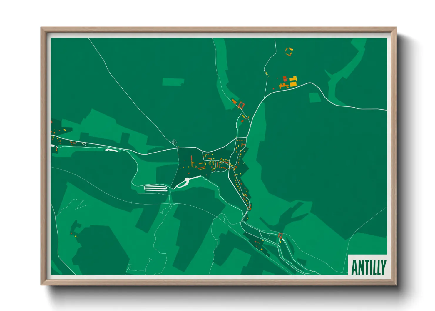 Une affiche de carte sur Antilly