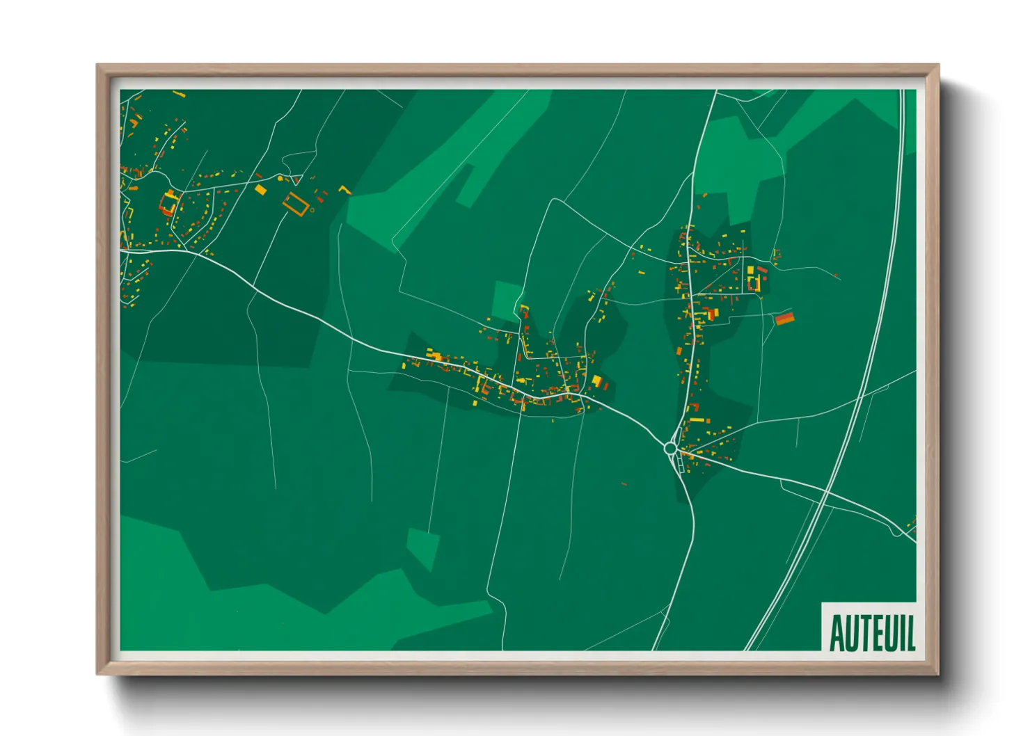 Une affiche de carte sur Auteuil
