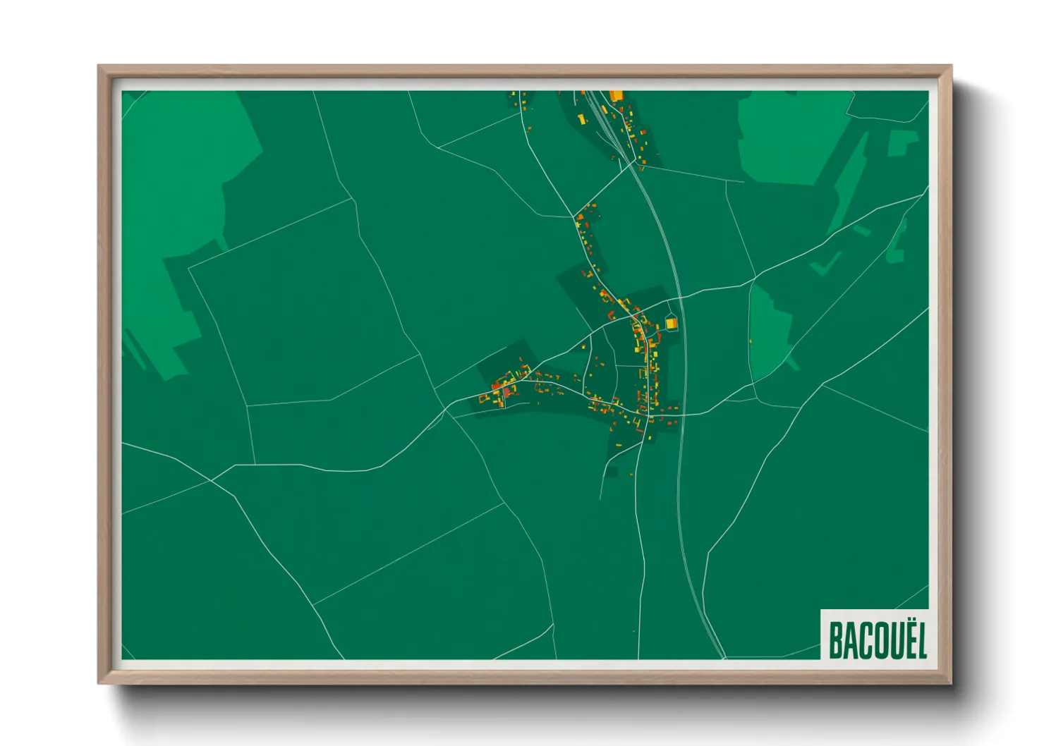 Une affiche de carte sur Bacouël