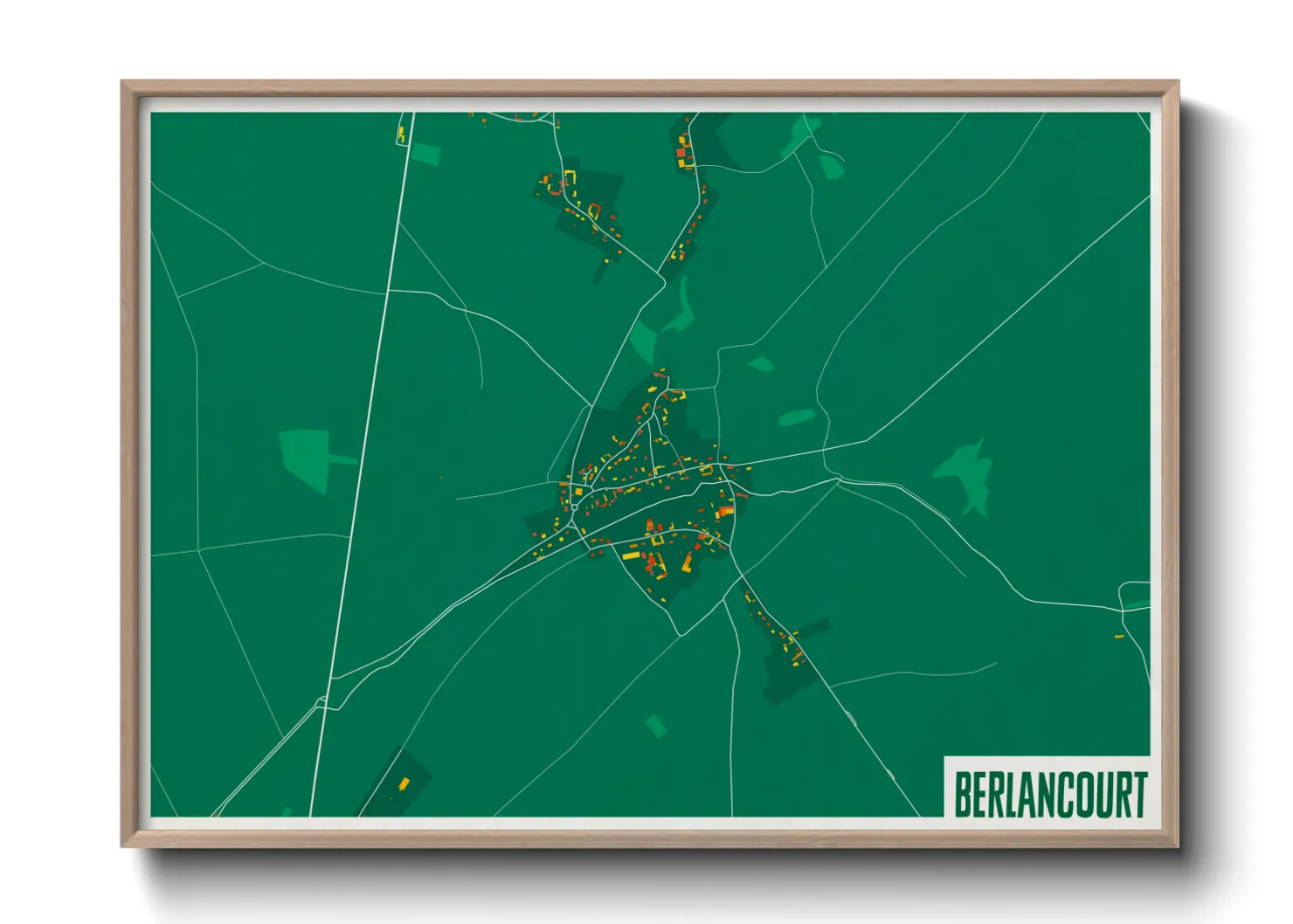 Une affiche de carte sur Berlancourt
