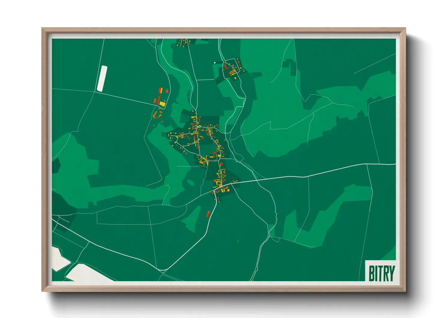 Une affiche de carte sur Bitry