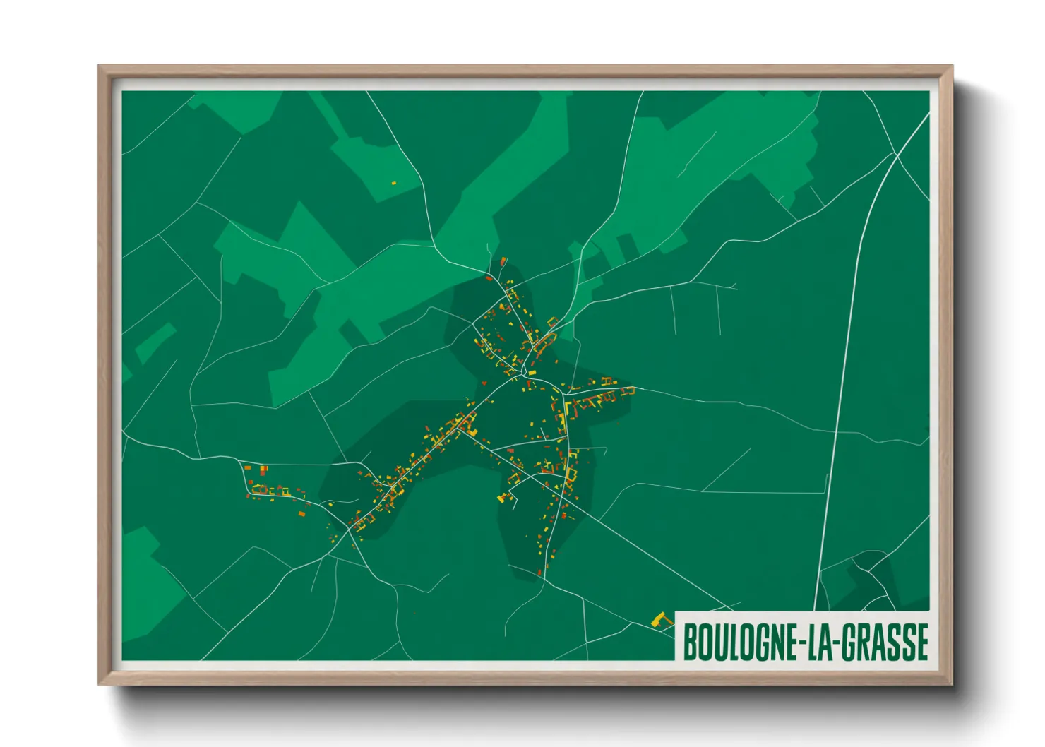 Une affiche de carte sur Boulogne-la-Grasse