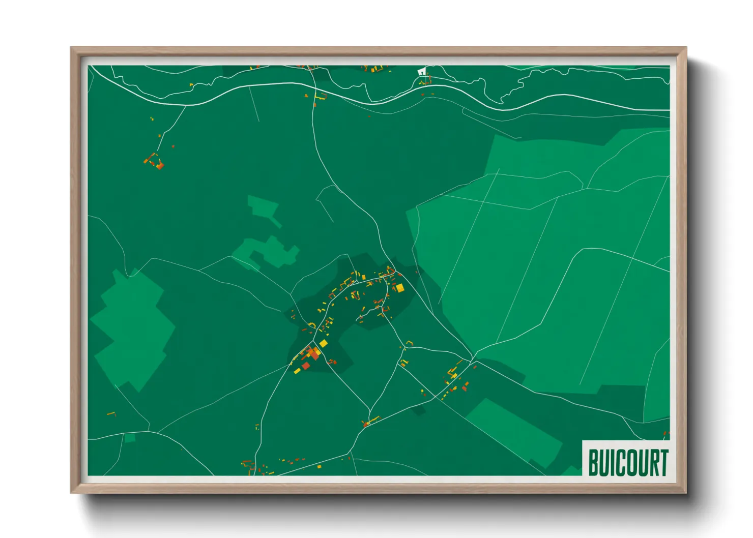 Une affiche de carte sur Buicourt