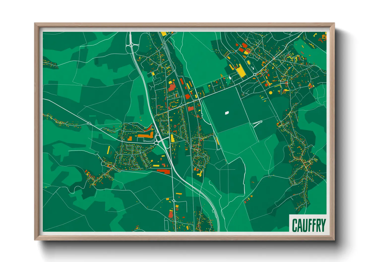 Une affiche de carte sur Cauffry