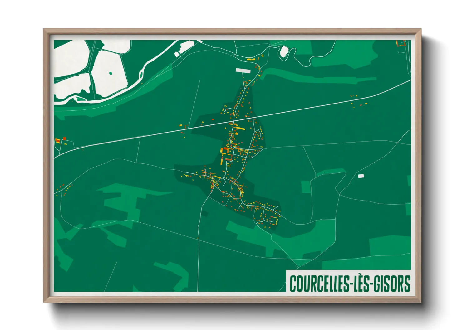 Une affiche de carte sur Courcelles-lès-Gisors