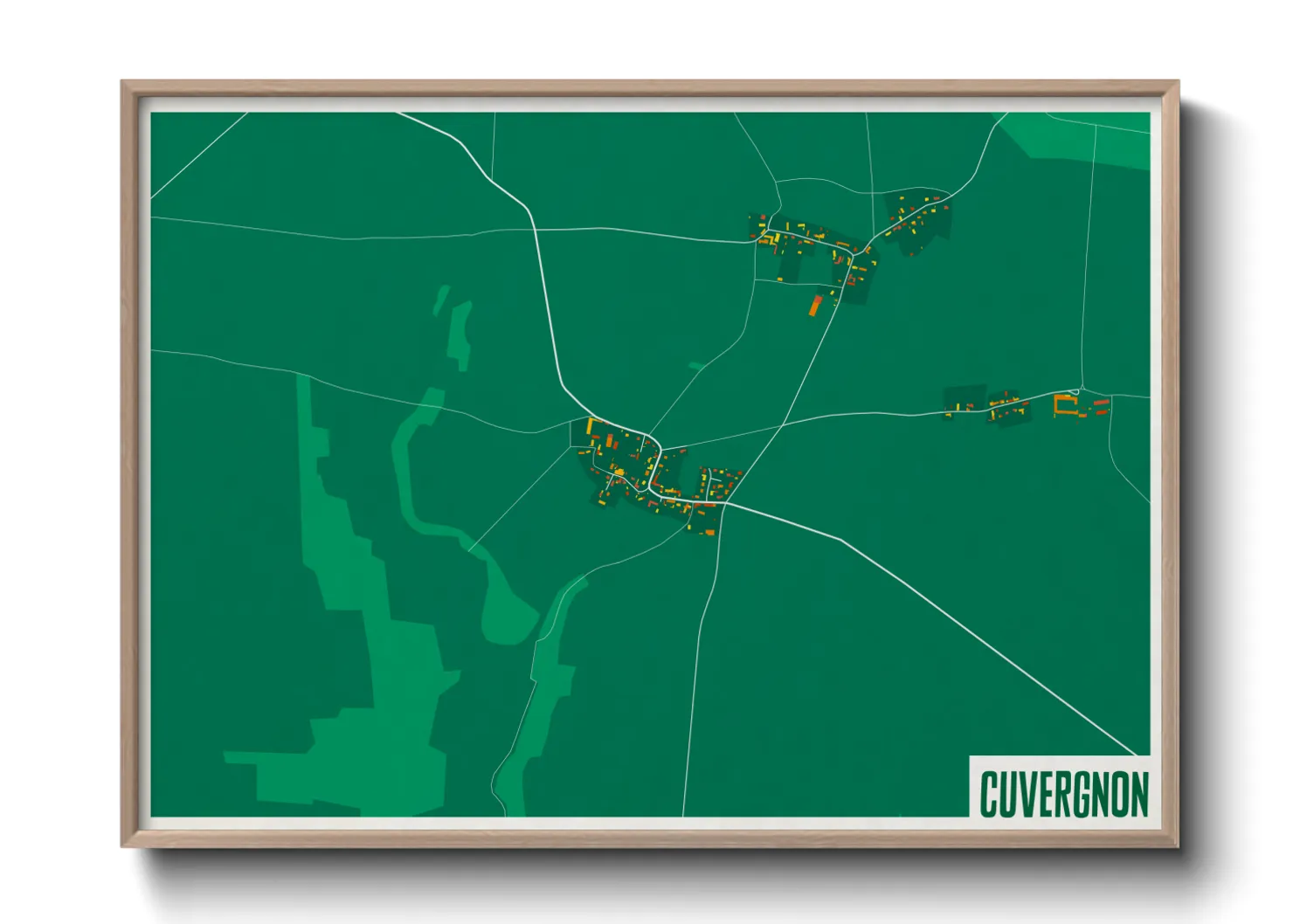 Une affiche de carte sur Cuvergnon