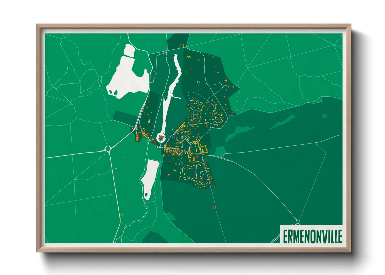 Une affiche de carte sur Ermenonville