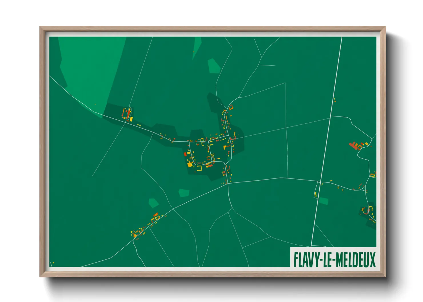 Une affiche de carte sur Flavy-le-Meldeux