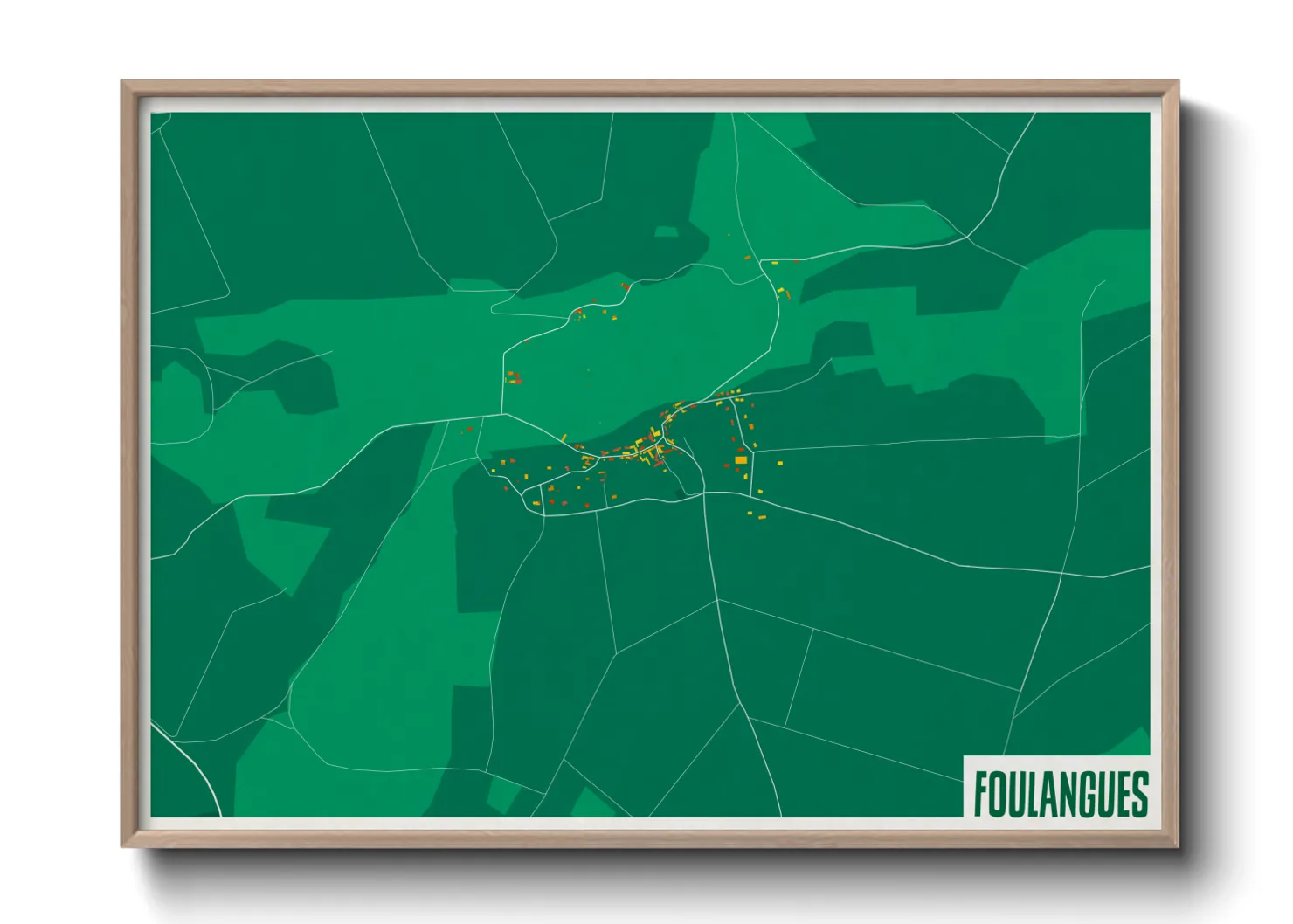 Une affiche de carte sur Foulangues