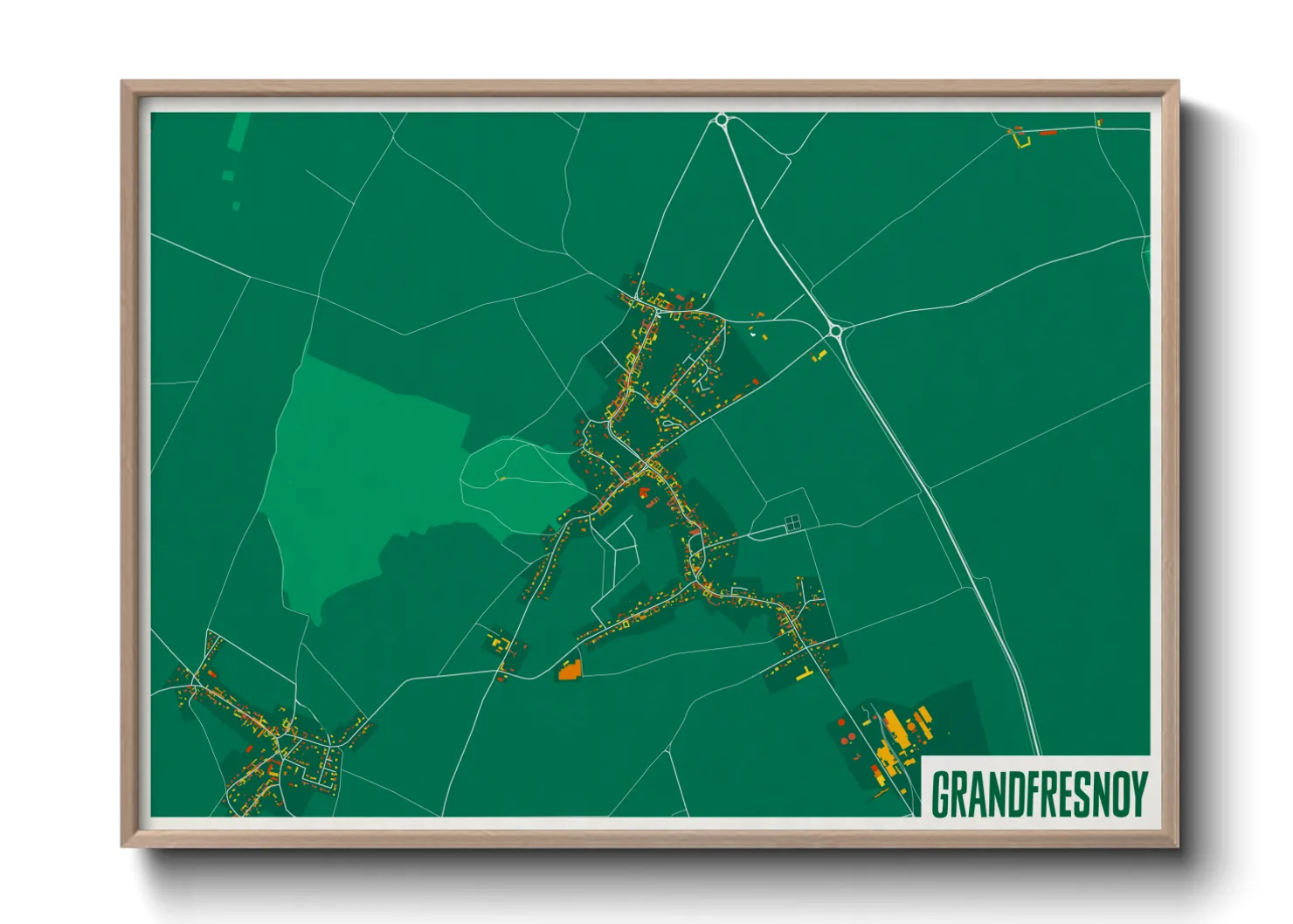 Une affiche de carte sur Grandfresnoy