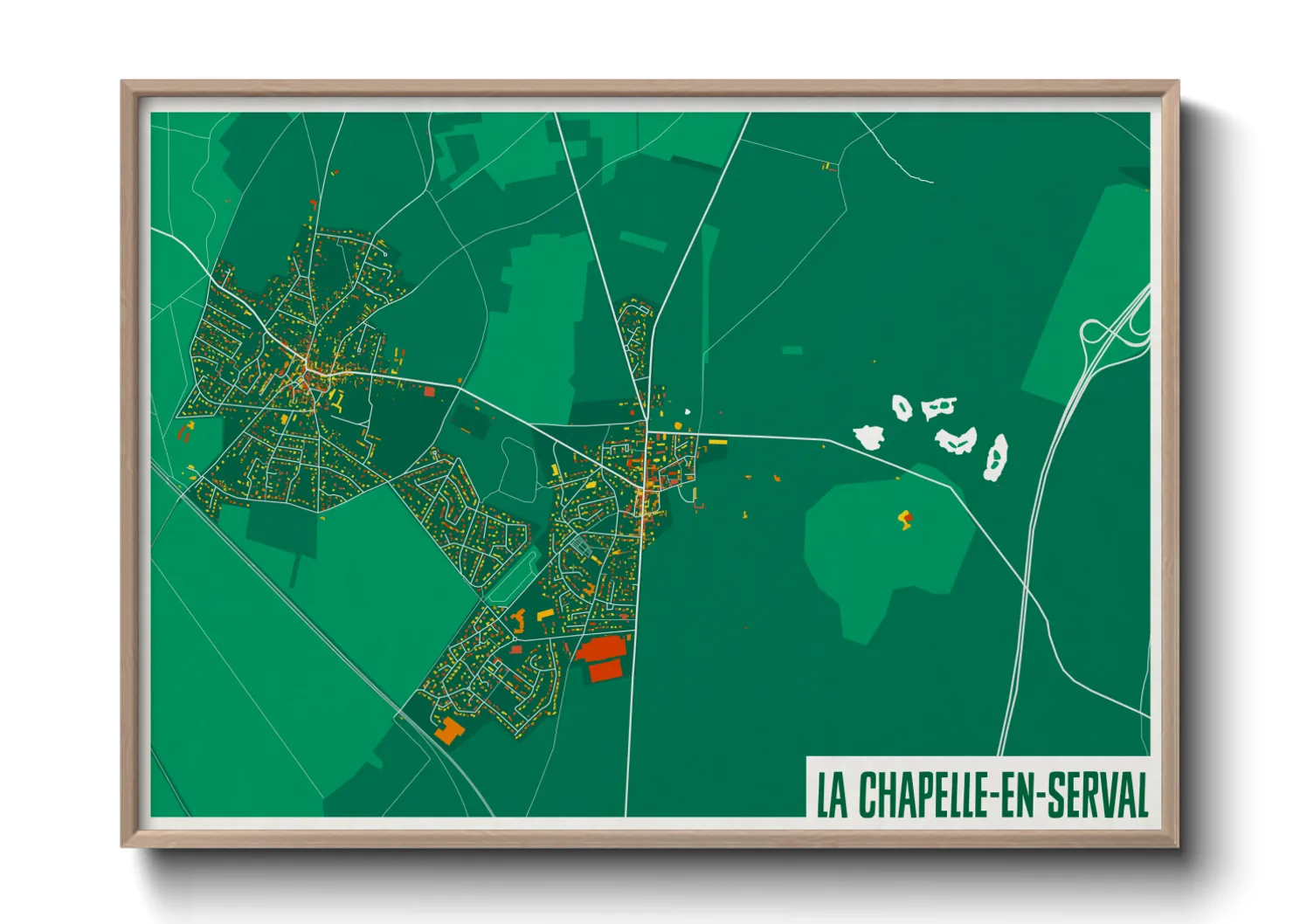 Une affiche de carte sur La Chapelle-en-Serval