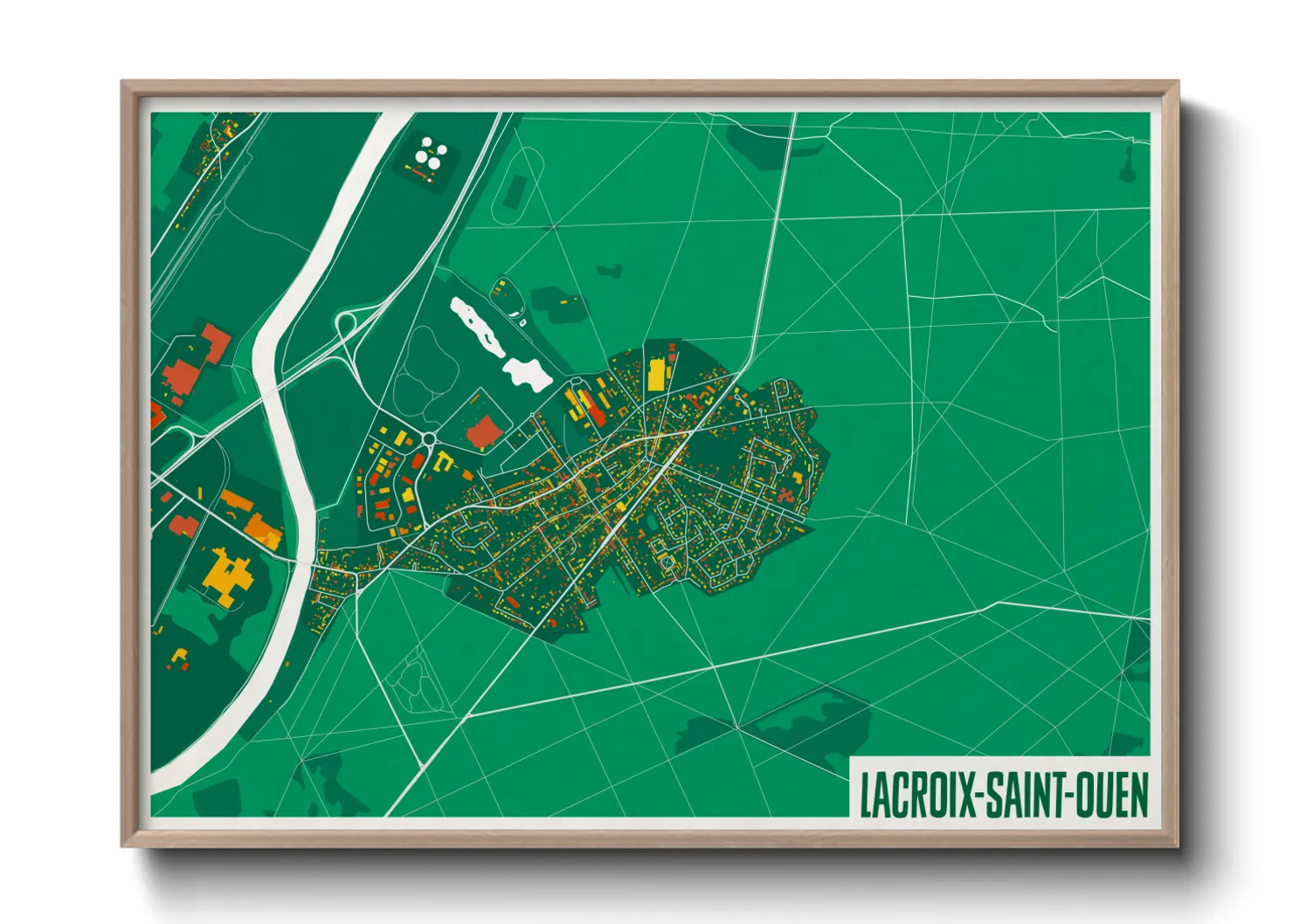 Une affiche de carte sur Lacroix-Saint-Ouen