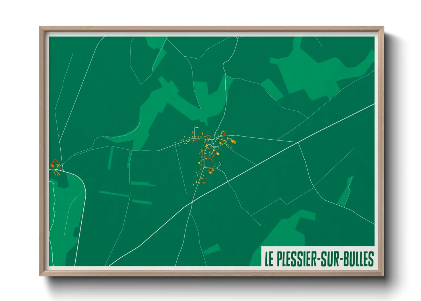Une affiche de carte sur Le Plessier-sur-Bulles
