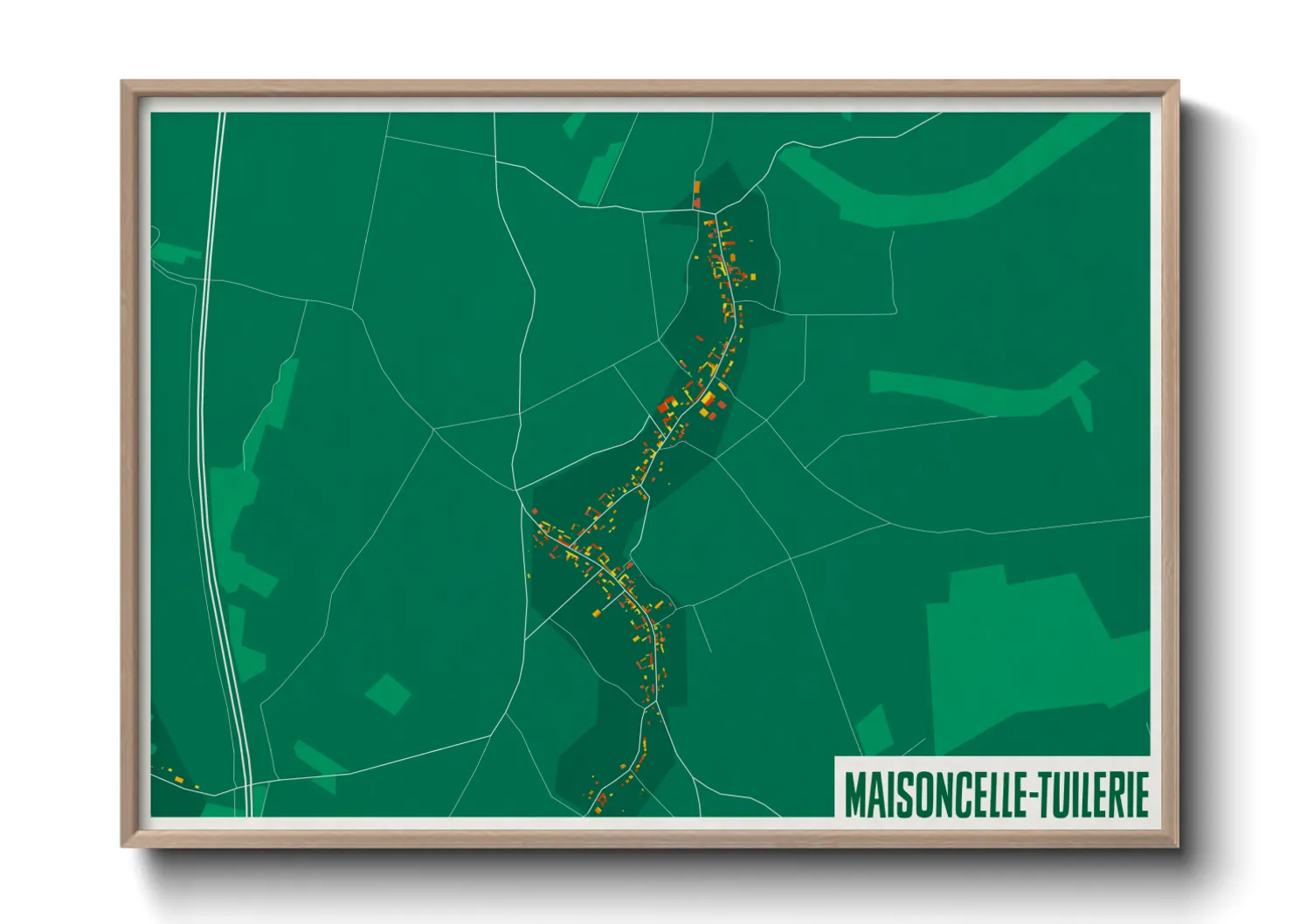 Une affiche de carte sur Maisoncelle-Tuilerie