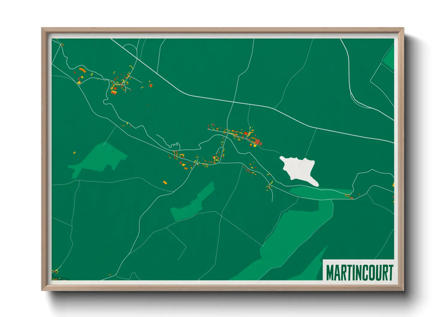 Une affiche de carte sur Martincourt