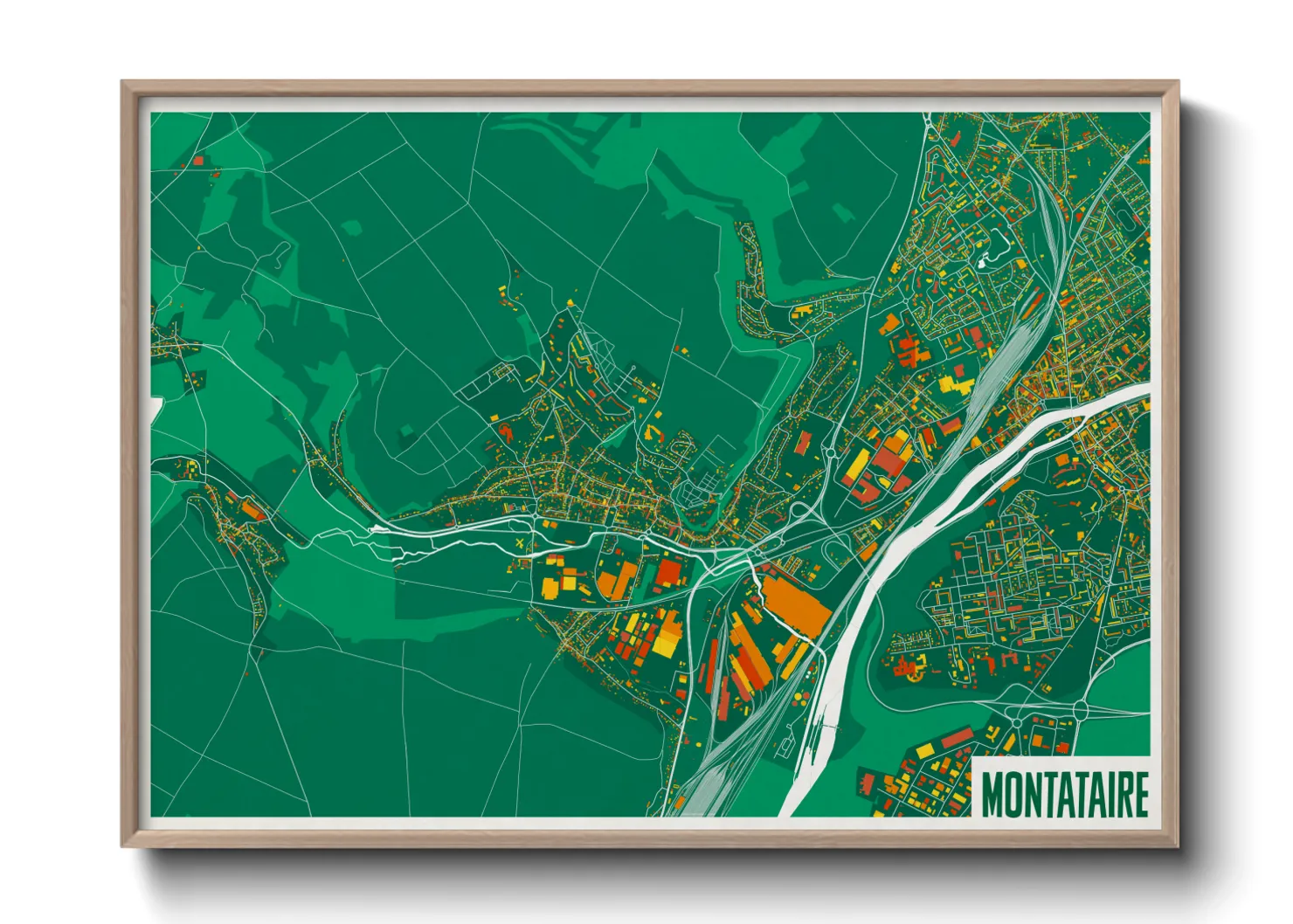 Une affiche de carte sur Montataire