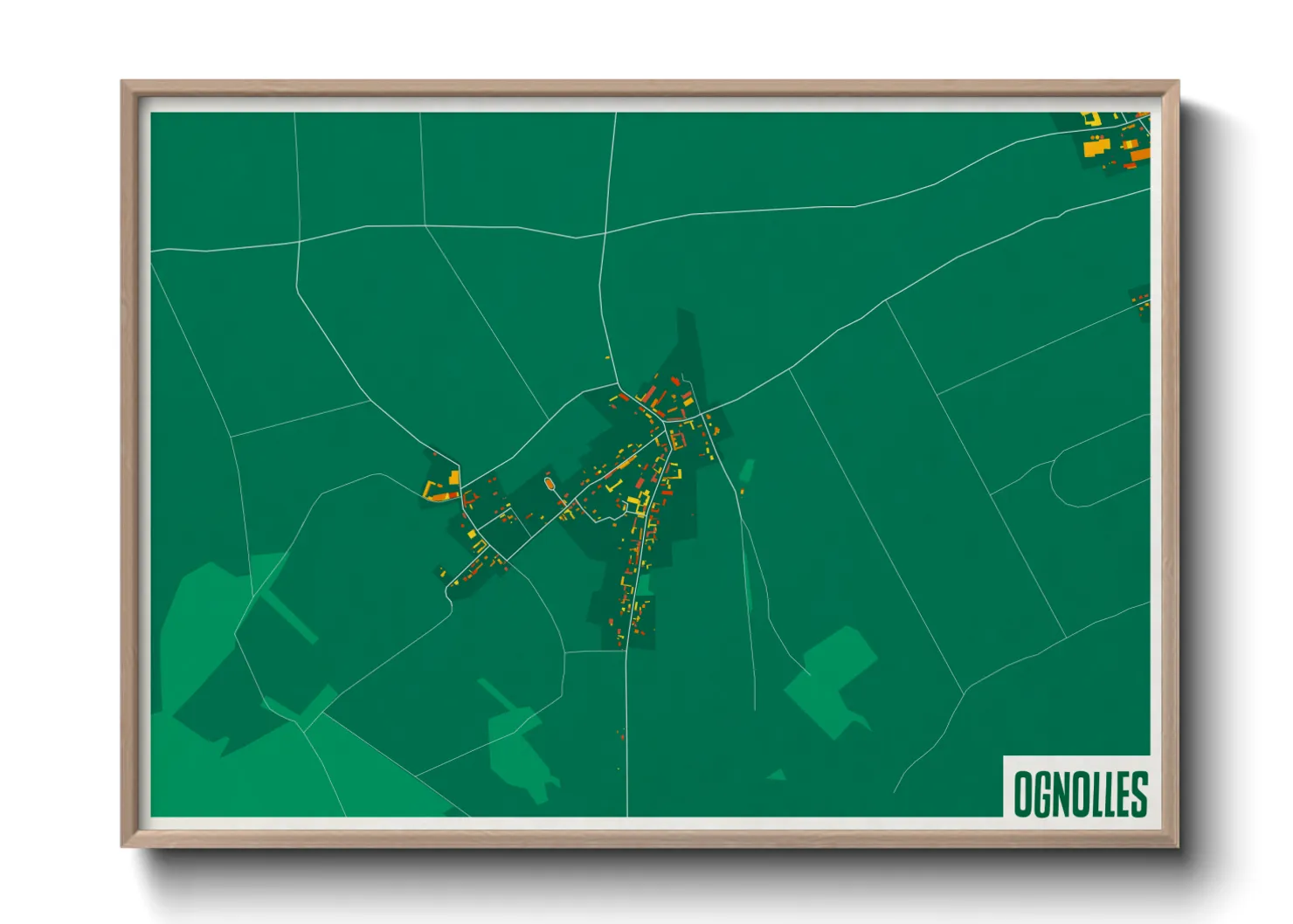 Une affiche de carte sur Ognolles