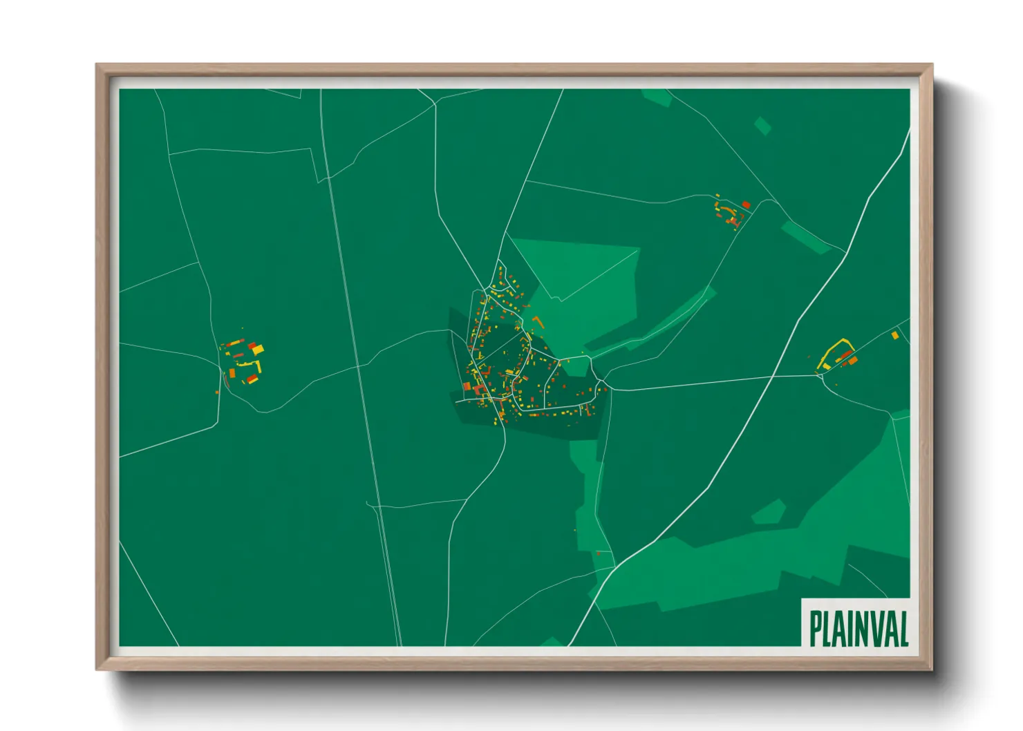 Une affiche de carte sur Plainval