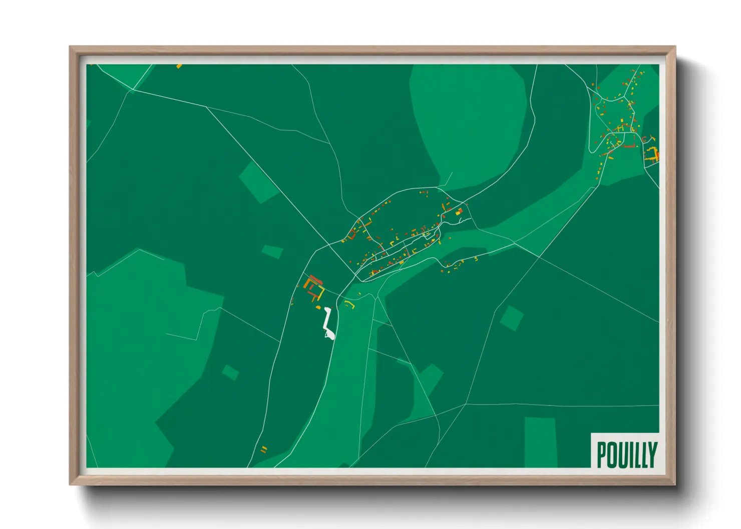 Une affiche de carte sur Pouilly