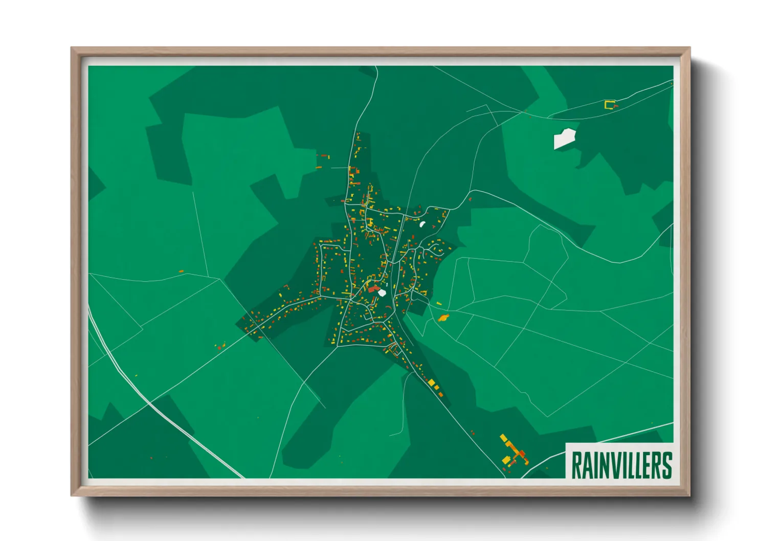 Une affiche de carte sur Rainvillers