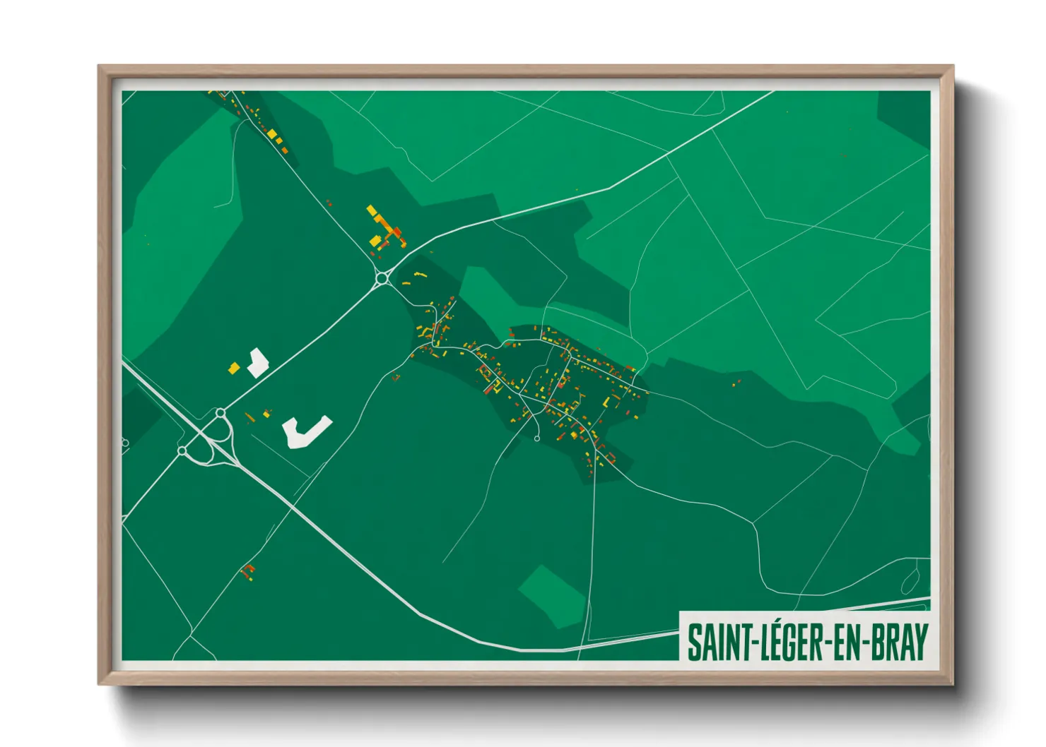 Une affiche de carte sur Saint-Léger-en-Bray