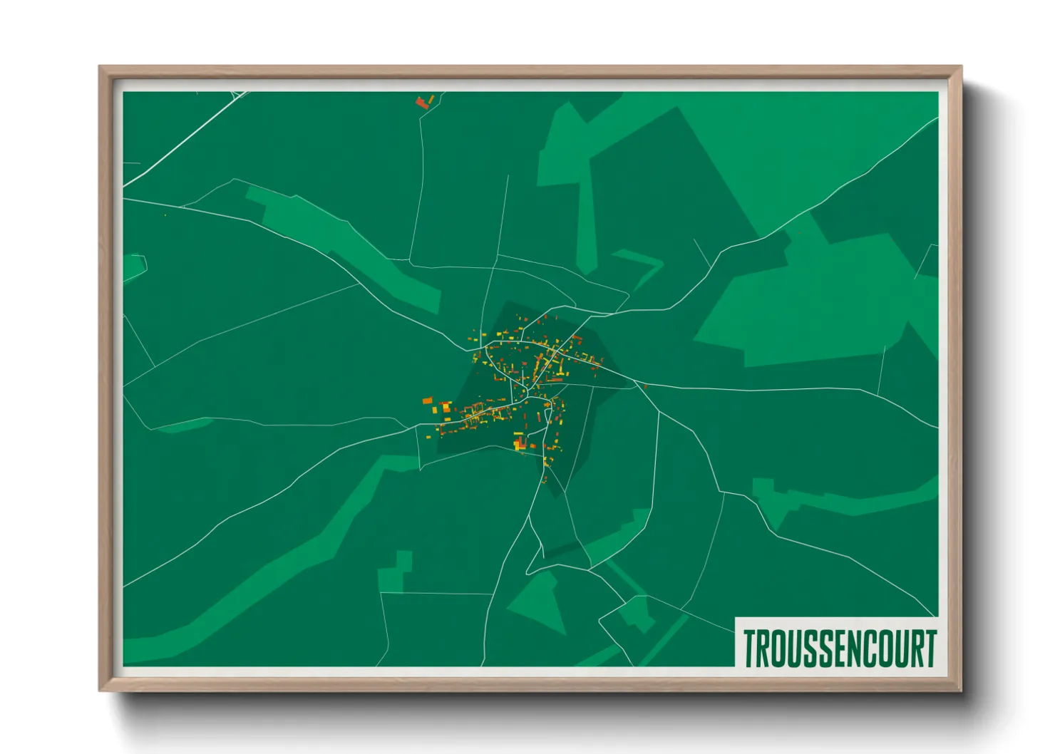 Une affiche de carte sur Troussencourt