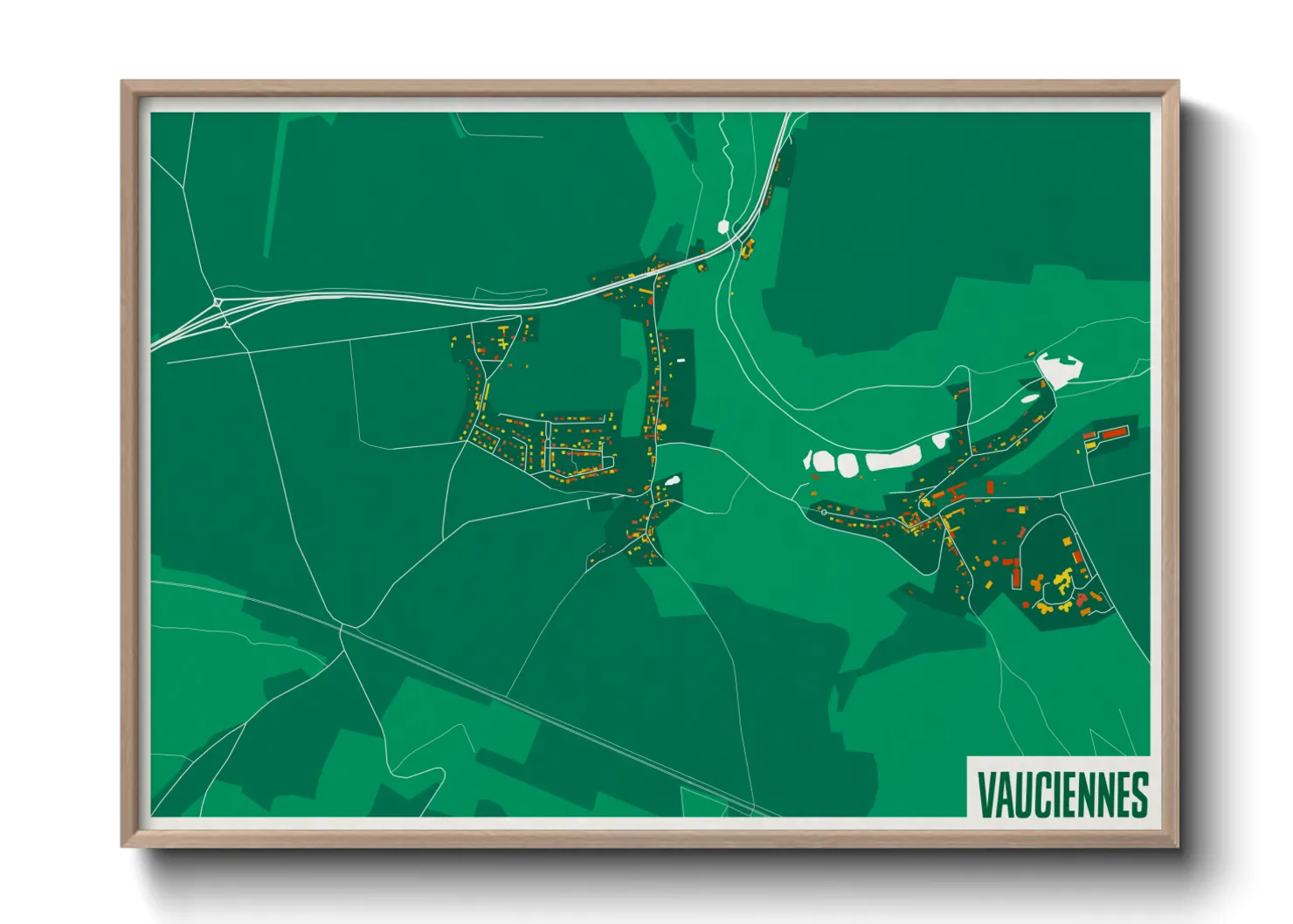 Une affiche de carte sur Vauciennes