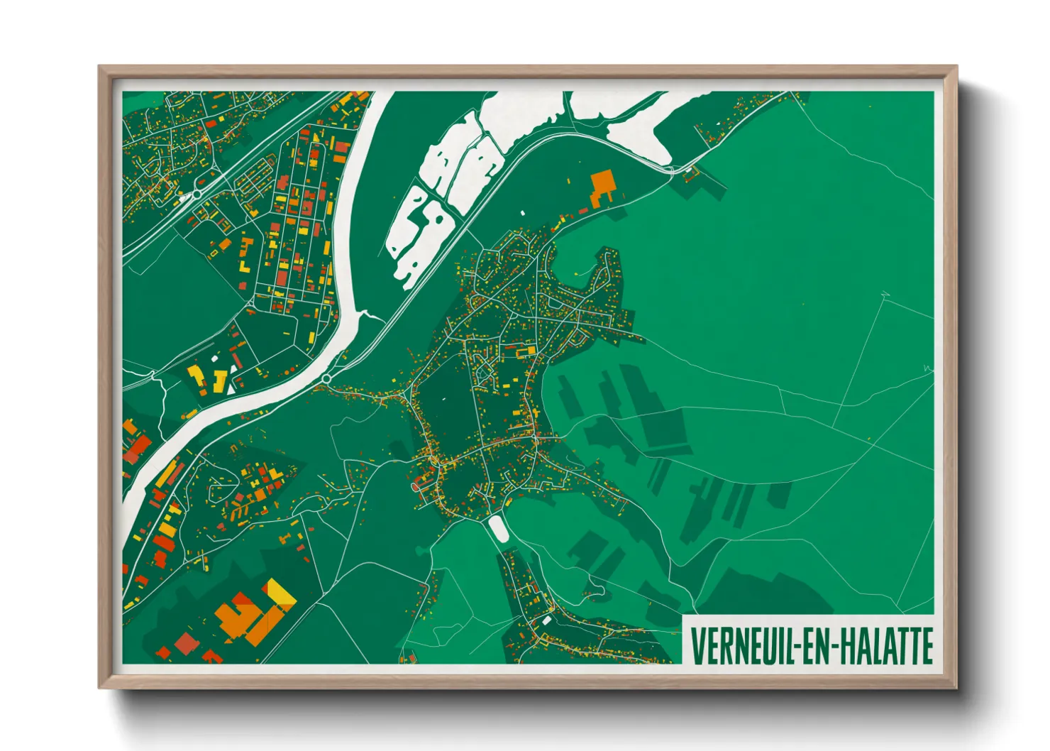 Une affiche de carte sur Verneuil-en-Halatte