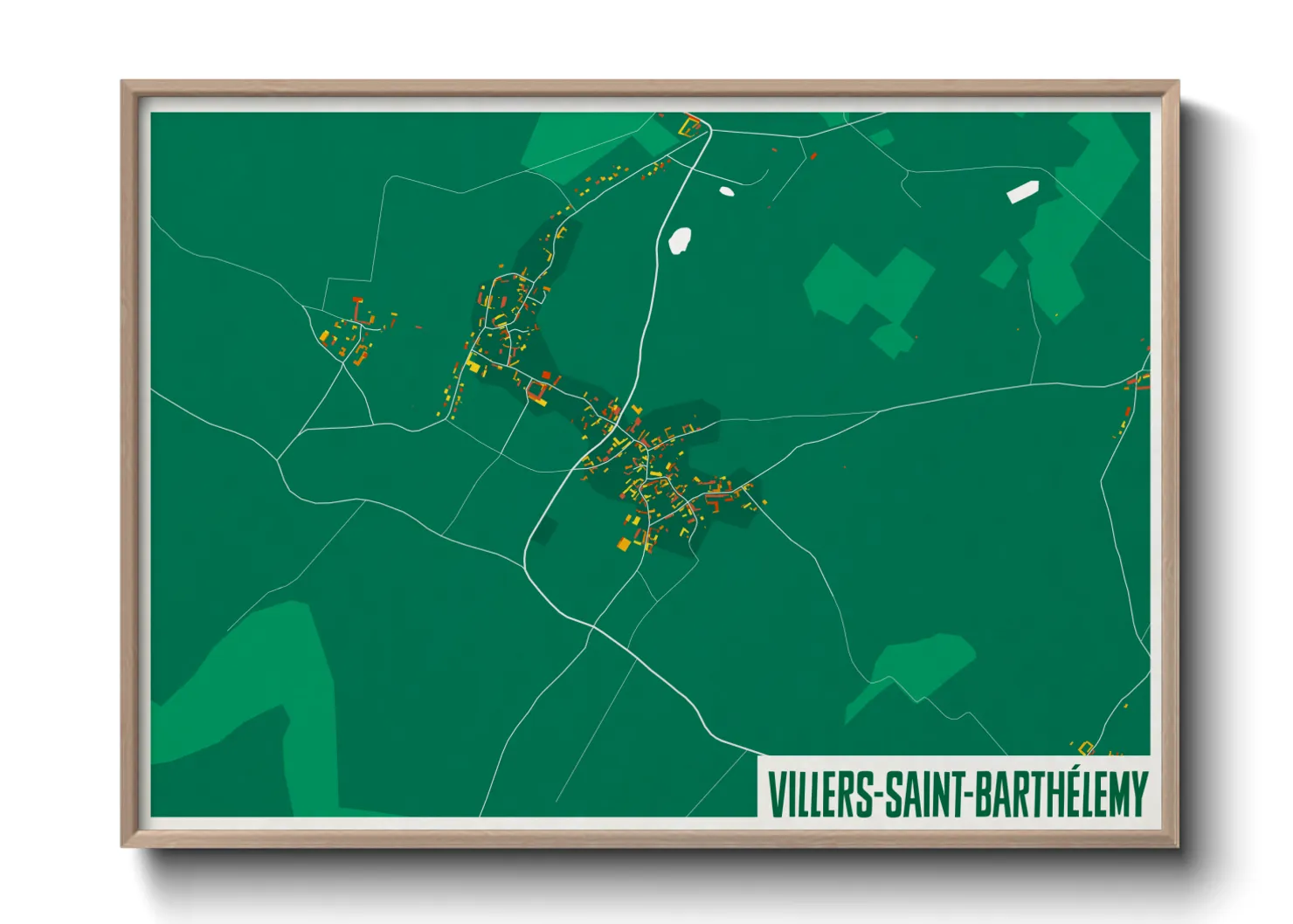 Une affiche de carte sur Villers-Saint-Barthélemy