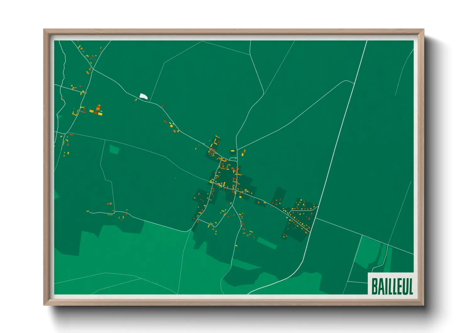 Une affiche de carte sur Bailleul
