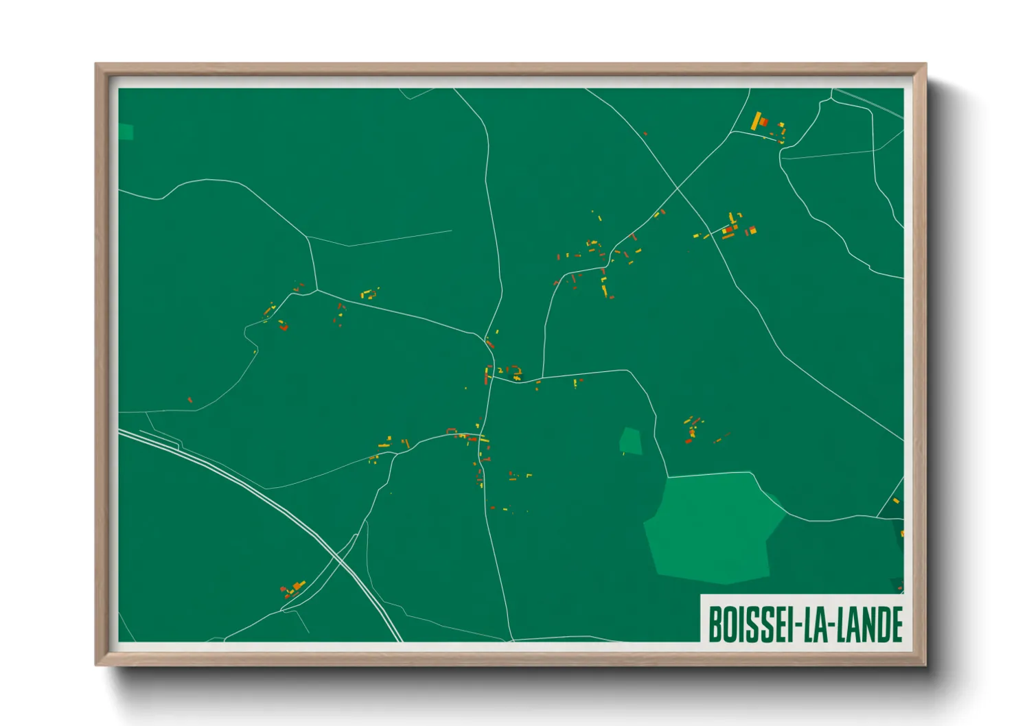 Une affiche de carte sur Boissei-la-Lande
