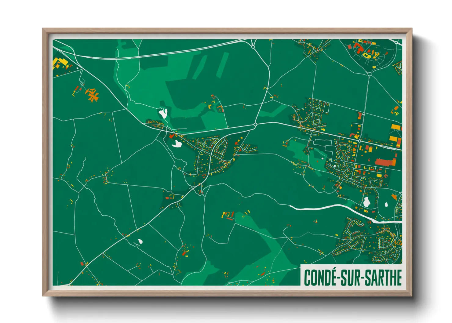 Une affiche de carte sur Condé-sur-Sarthe
